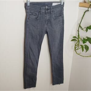 Rag & Bone Gray Raw Hem Ankle Jeans 25